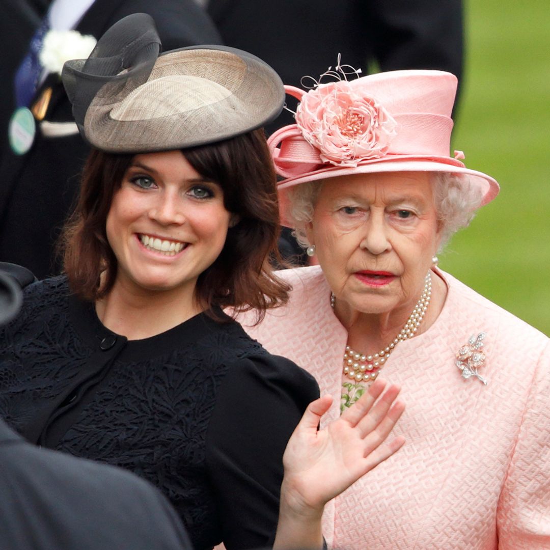  Princess Eugenie of York with the late Queen Elizabeth II at the Royal Ascot in 2013. 
