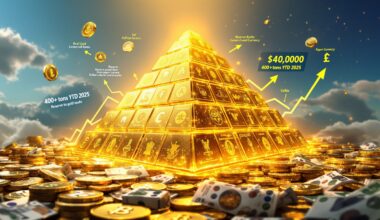 Golden pyramid symbolizes central bank buying of gold.