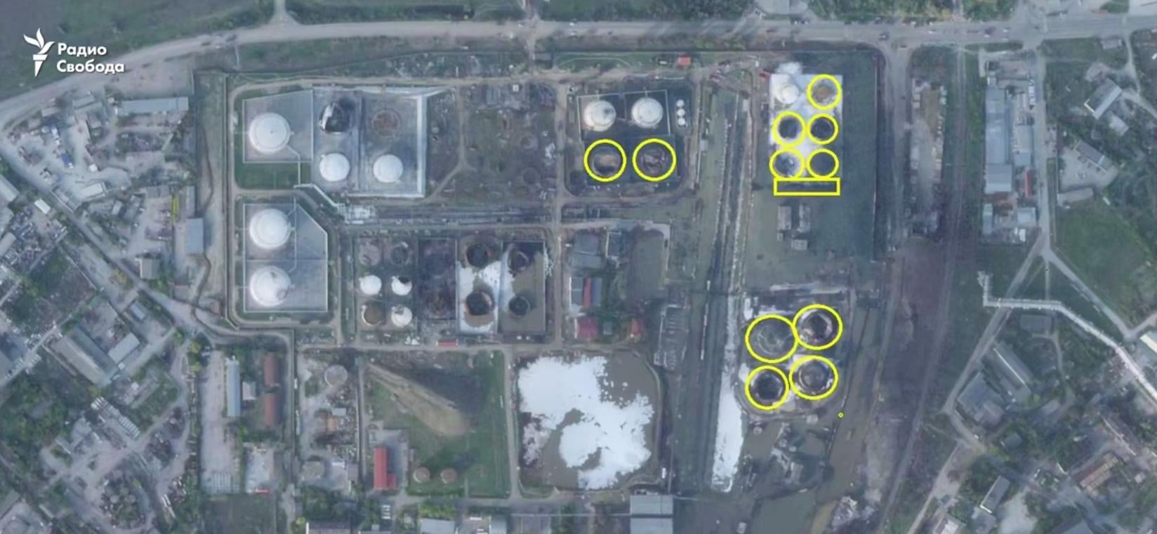 Ukrainian Drones Destroy More Than Half of 43 Tanks at Feodosia Oil Depot