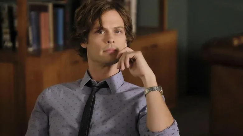 Spencer Reid sitting in his office on "Criminal Minds" (2005-2020)