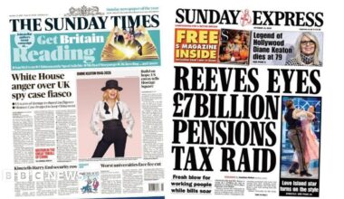 The headline on the front page of the Sunday Times reads: "White House anger over UK spy case fiasco."