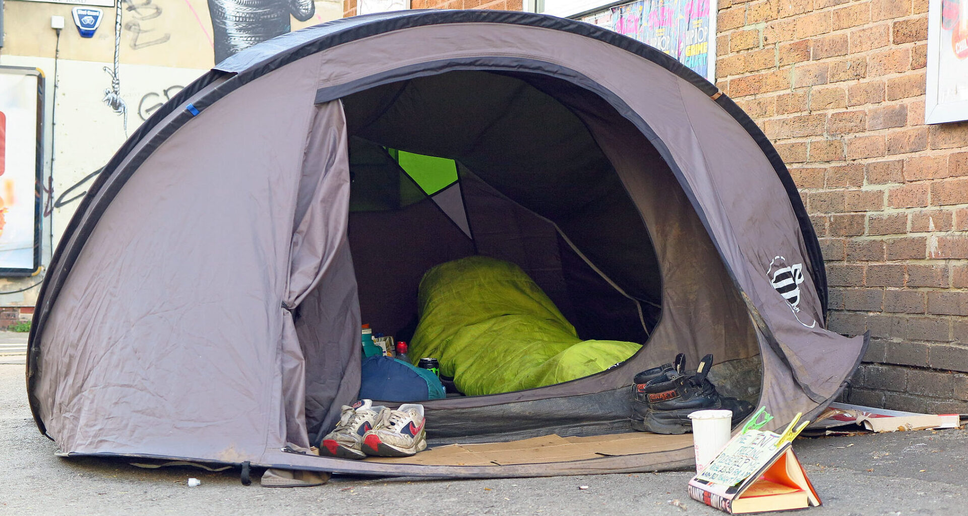 a tent on the street