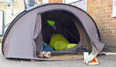 a tent on the street