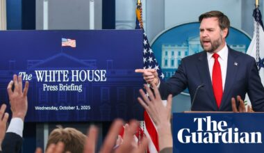 Vance uses false claims to pin shutdown blame on Democrats as White House warns of layoffs | US politics