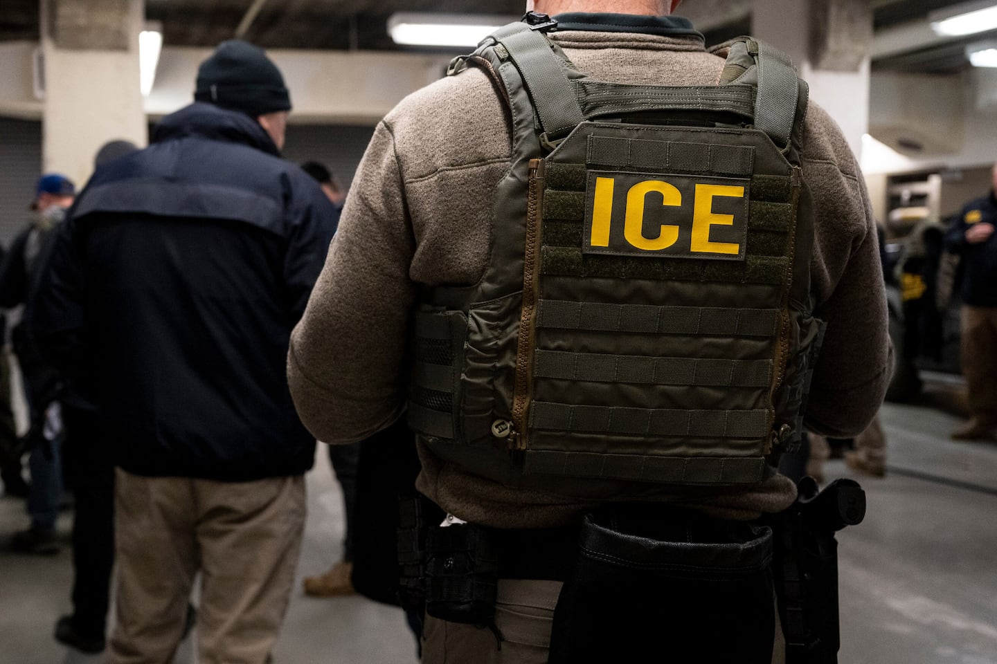 US Immigration and Customs Enforcement (ICE) agents in Chicago.