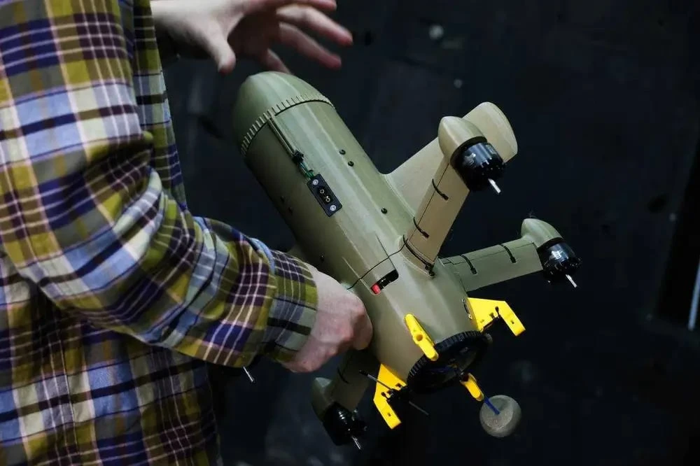 A Ukrainian Sting interceptor drone from Wild Hornets