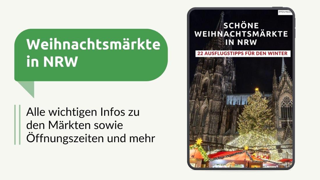 Die erste Seite des PDF mit 22 Tipps für Weihnachtsmärkte in NRW.