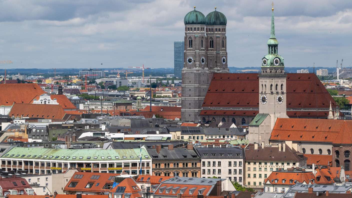 Die Aufnahme zeigt München von oben.