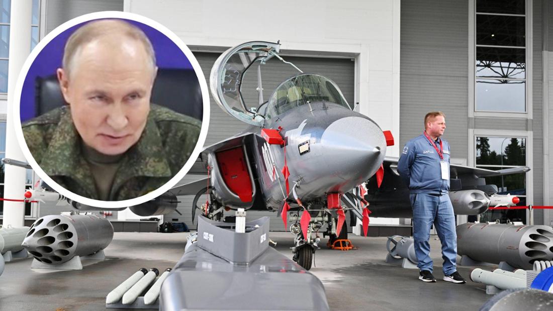 Wladimir Putins Regime ließ den Trainingskampfjet Jak-130 modifizieren. Hier ist ein Prototyp aus dem August 2024 zu sehen.