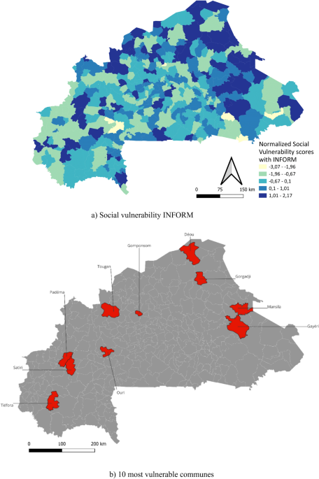 Comparing hierarchical and inductive methods reveals fundamental differences in social vulnerability rankings