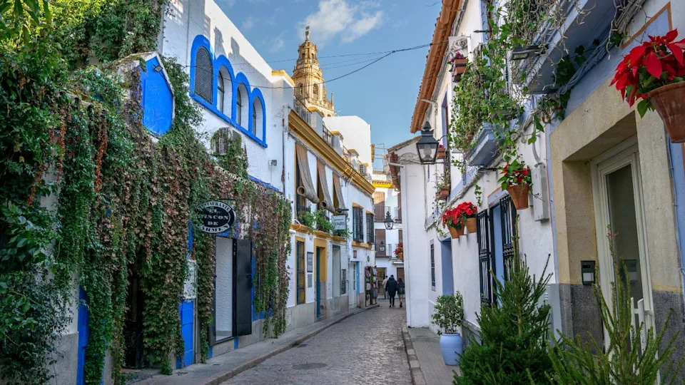 Cordoba, Spain - November 28 2021: Jewish Quarter of Córdoba, La Judería, Cordoba, Spain