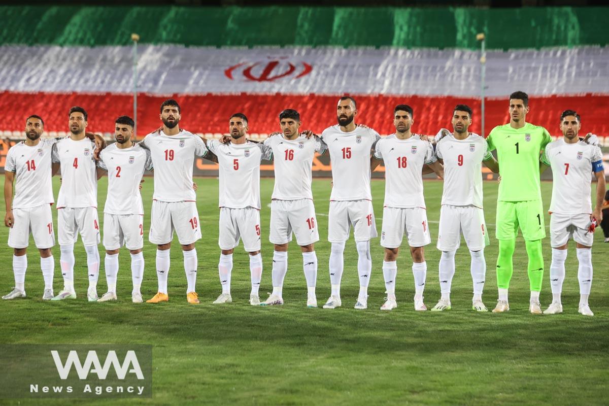 Soccer Football - International Friendly - Iran v Angola - Azadi Stadium, Tehran, Iran - September 13, 2023 Iran players pose for a team group photo before the match. Majid Asgaripour/WANA (West Asia News Agency)