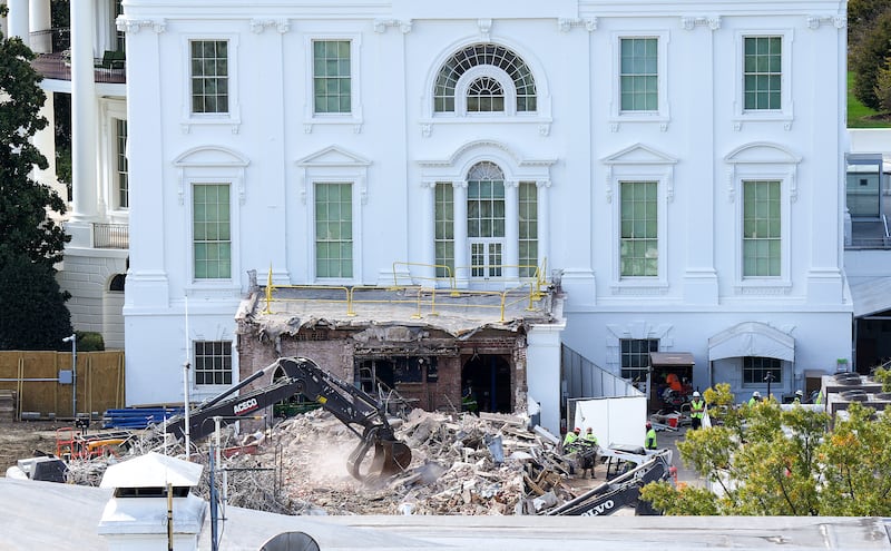 Bulldozers gutted the historic East Wing this week.