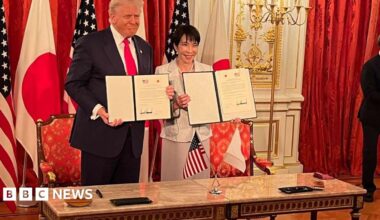 Trump and Takaichi sign trade and rare earths deals heralding 'golden age' of alliance
