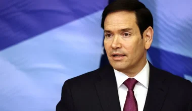 U.S. Secretary of State Marco Rubio speaks to the press following his meeting with Israel's Prime Minister Benjamin Netanyahu (not pictured) at the Prime Minister's office in Jerusalem, October 23, 2025. Fadel Senna/Pool via REUTERS
