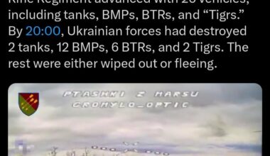 Russia tried a large armored assault against Ukraine after a long pause in this strategy. Using 2 companies and 26 vehicles they advanced then were pounded back with drones. They end up losing a lot of people and equipment before fleeing.