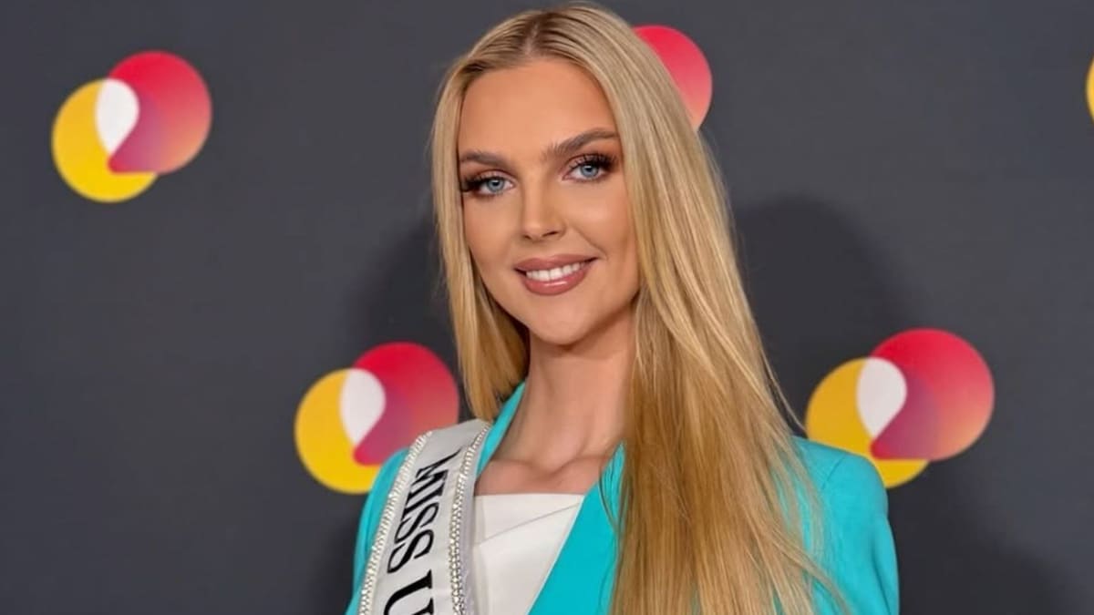 Miss Universe Estonia turns herself into a real-life Barbie (packaging included) to fly to Thailand
