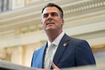 FILE - Oklahoma Gov. Kevin Stitt delivers his State of the State address on Feb. 6, 2023, in Oklahoma City.