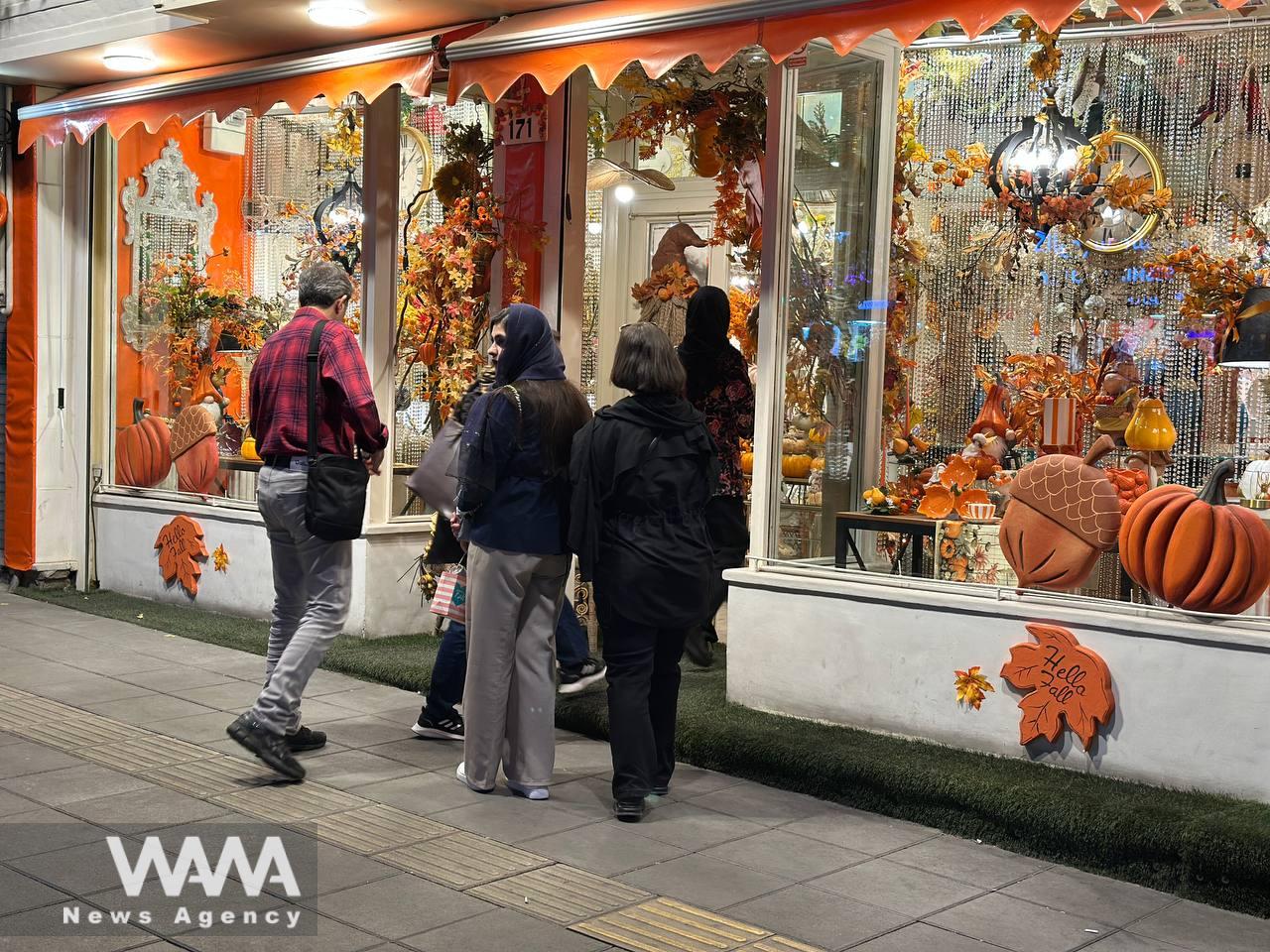 Halloween celebration in Tehran, Mirza Shirazi Street. 30 Oct, 2025. Naser Safarzadeh / WANA (West Asia News Agency)