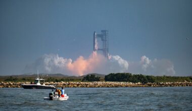 The SpaceX Starship rocket launches from Starbase, Texas, as seen from South Padre Island on May 27, 2025