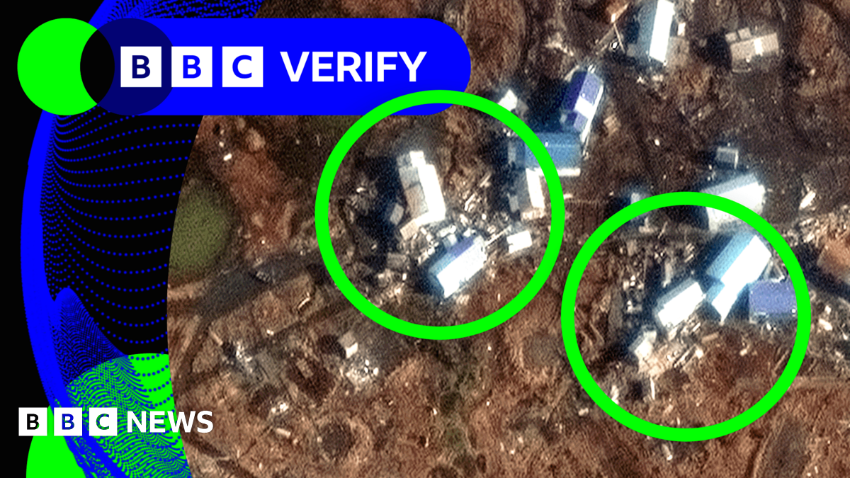 BBC Verify Live: New satellite images show Alaskan village devastated by typhoon