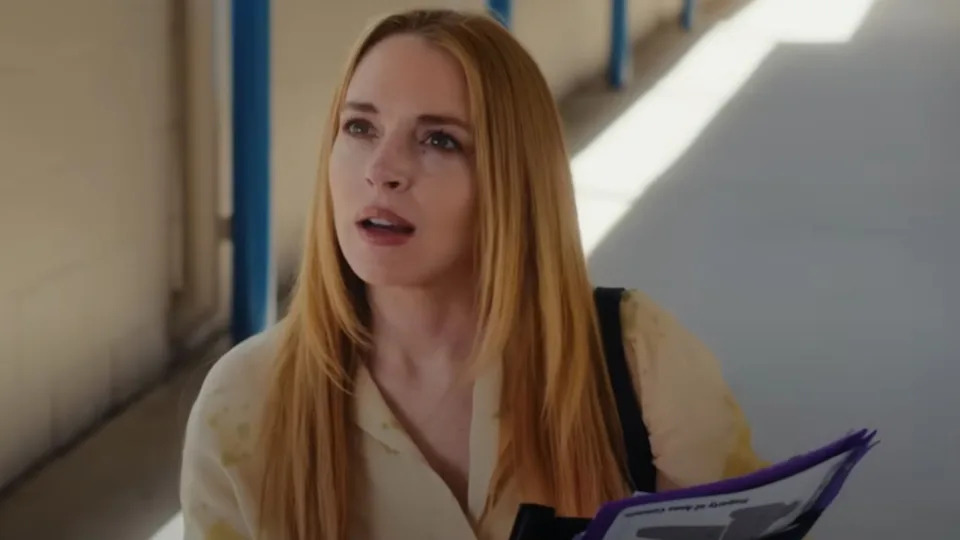 Lindsay Lohan looking a bit shocked in Freakier Friday.