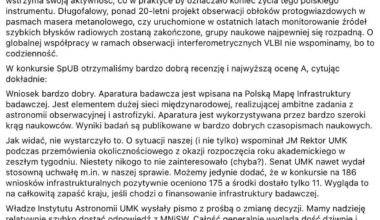 Największy w Polsce Radioteleskop nie otrzymał wsparcia finansowanego od ministerstwa nauki i może zakończyć działalność