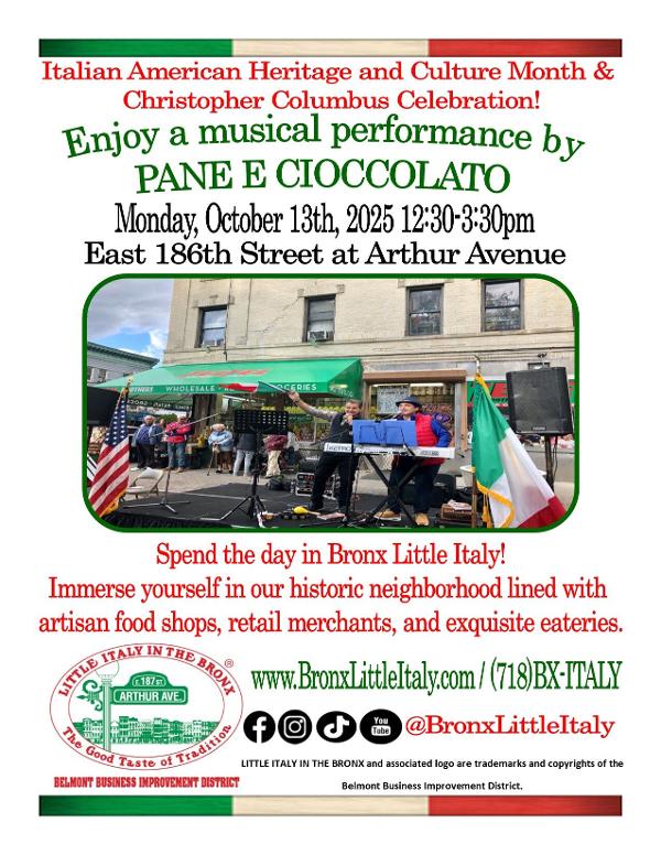 Bronx Little Italy Italian American Heritage Month Celebration 2025 at Bronx Little Italy