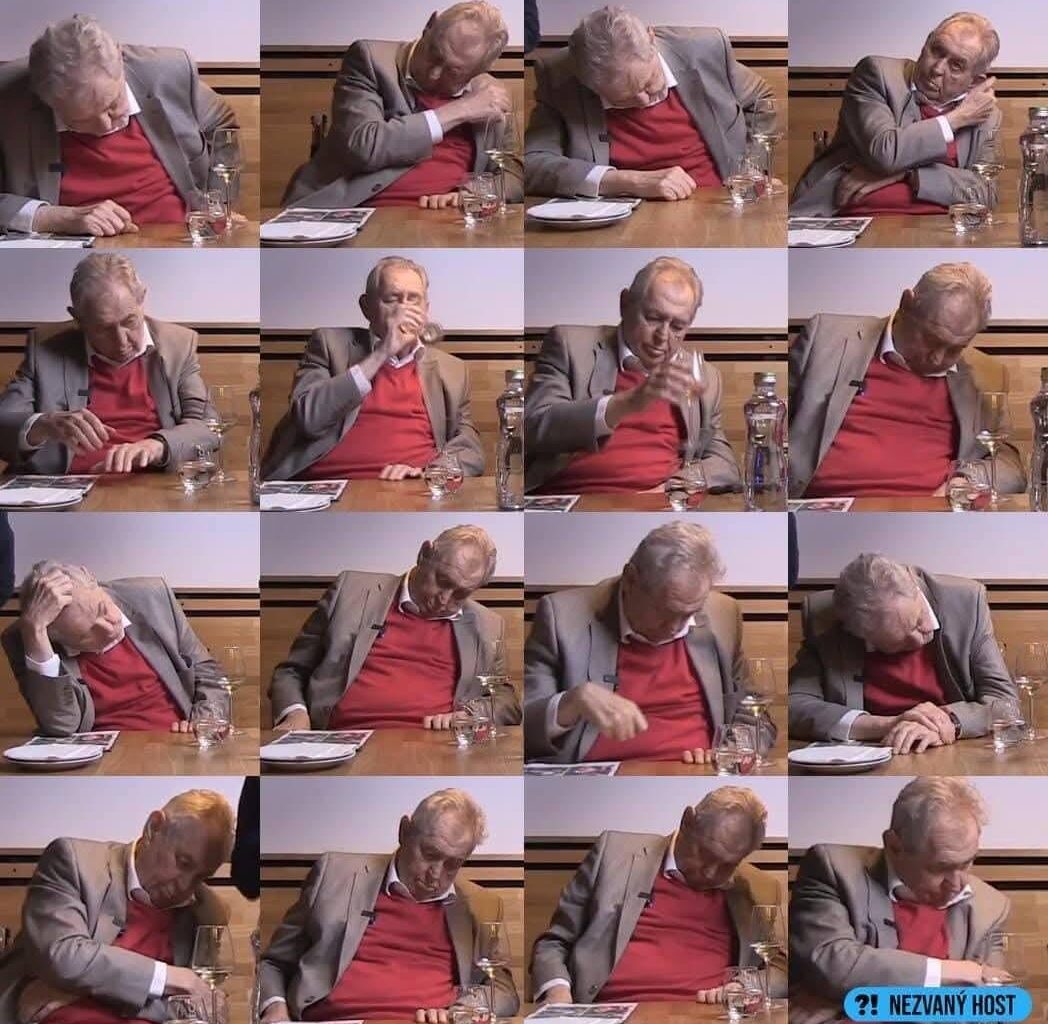 Nejlepší pózy Miloše Zemana na setkání s Janou Maláčů