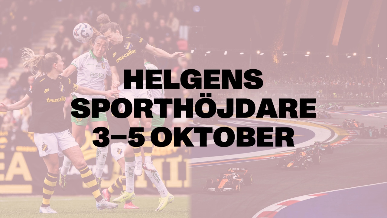 Här är helgens sporthöjdare 3-5 oktober