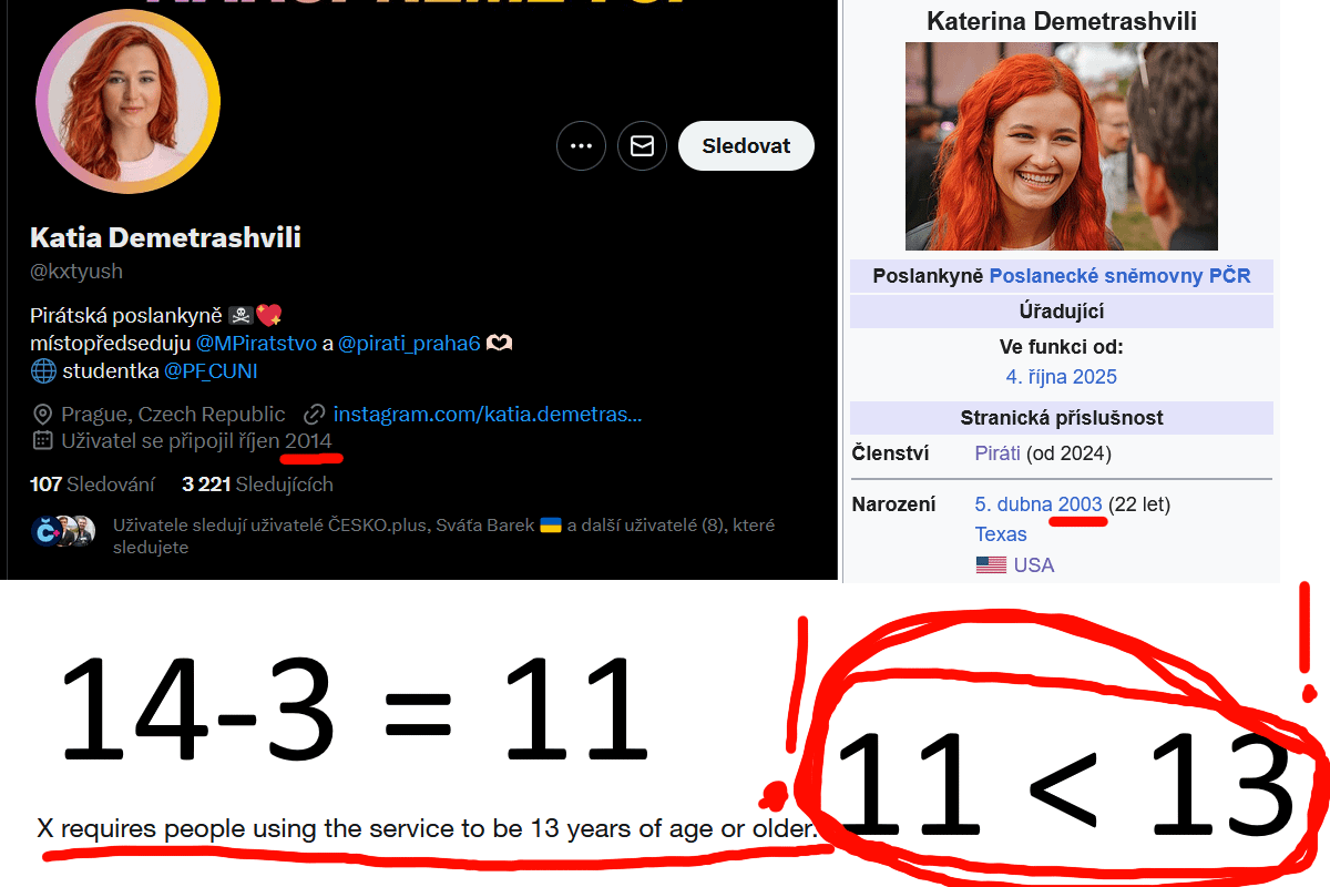 Tak když už na pirátku někdo vytáhl párno posty, tak věděli jste, že si ilegálně založila účet?! Nesplňovala věkovou hranici v době založení tehdy Twitter účtu.