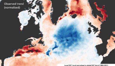High-resolution ‘fingerprint’ images reveal a weakening Atlantic Ocean circulation (AMOC). The AMOC is now likely at its weakest in at least a millennium, and it may even be approaching a tipping point.