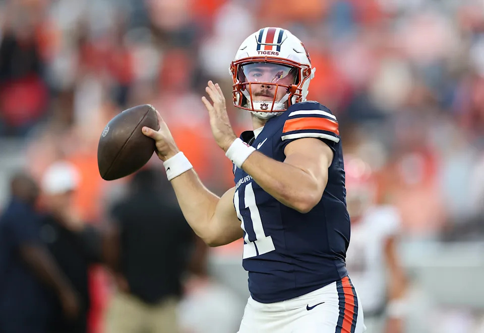 Auburn's Jackson Arnold very nearly scored a massive touchdown ... or maybe he actually did. (Kevin C. Cox/Getty Images)