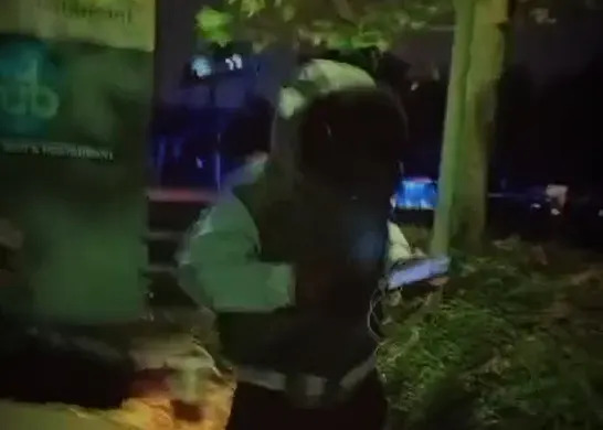 A still from a video clip alleged to show Deng Majek dancing