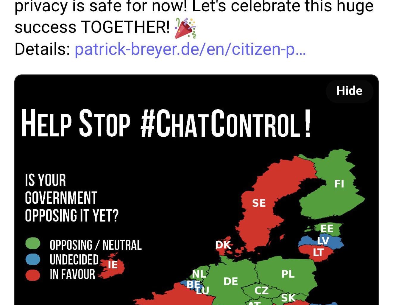 ChatKontrol er dødsdømt, Tyskland er ude!!