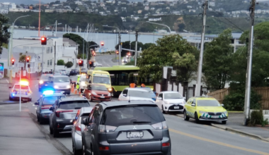 Bus crashes off SH1 near Hataitai, Wellington; southbound lane closed with detour in place
