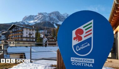 A sign for the fan zone at the Winter Olympics