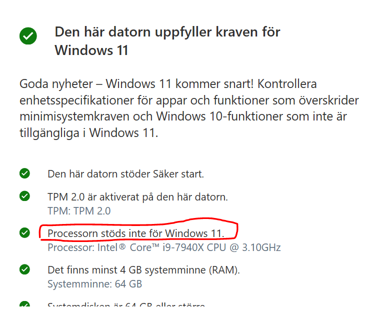 Godkänd men stöds inte?