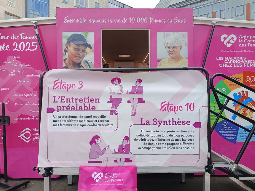 Mesure de la pression artérielle ou dépistage du diabète, les consultations du bus du cœur comportent 10 étapes.