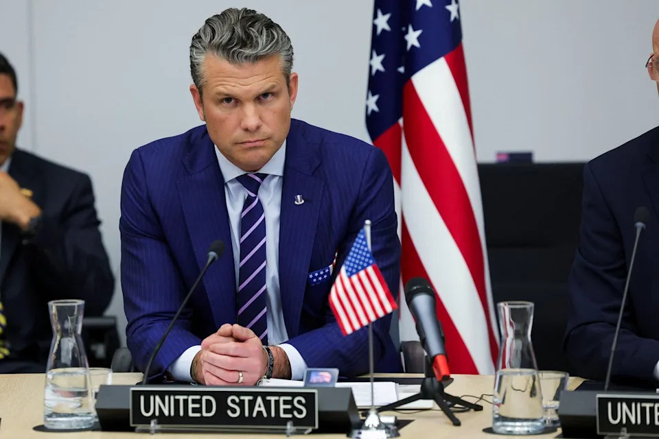 Hegseth’s plane landed at Royal Air Force Mildenhall in England (Reuters)