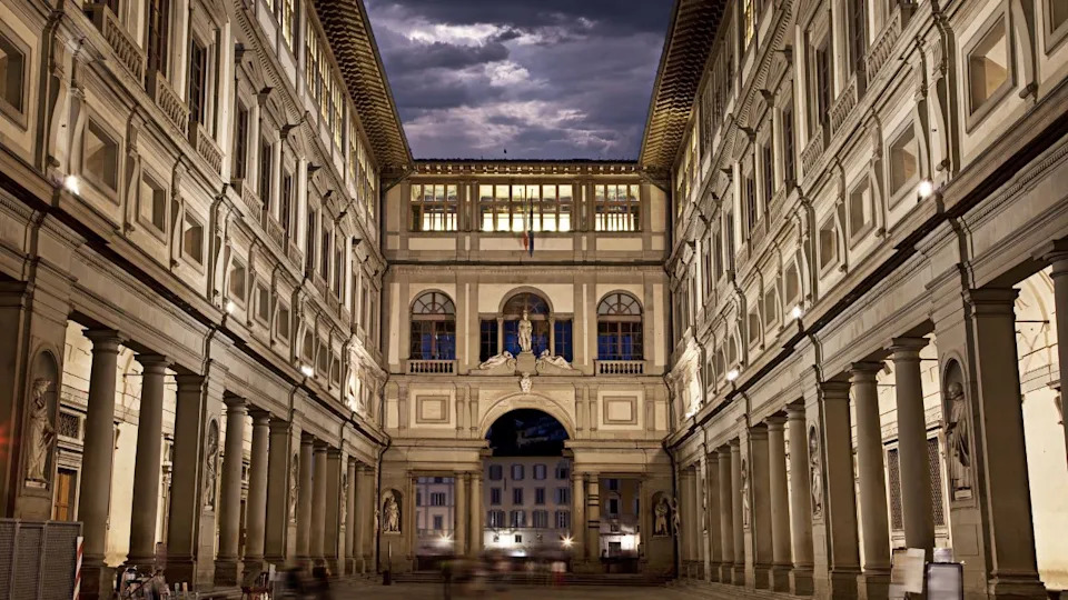 Uffizi Gallery, primary art museum of Florence. Tuscany, Italy