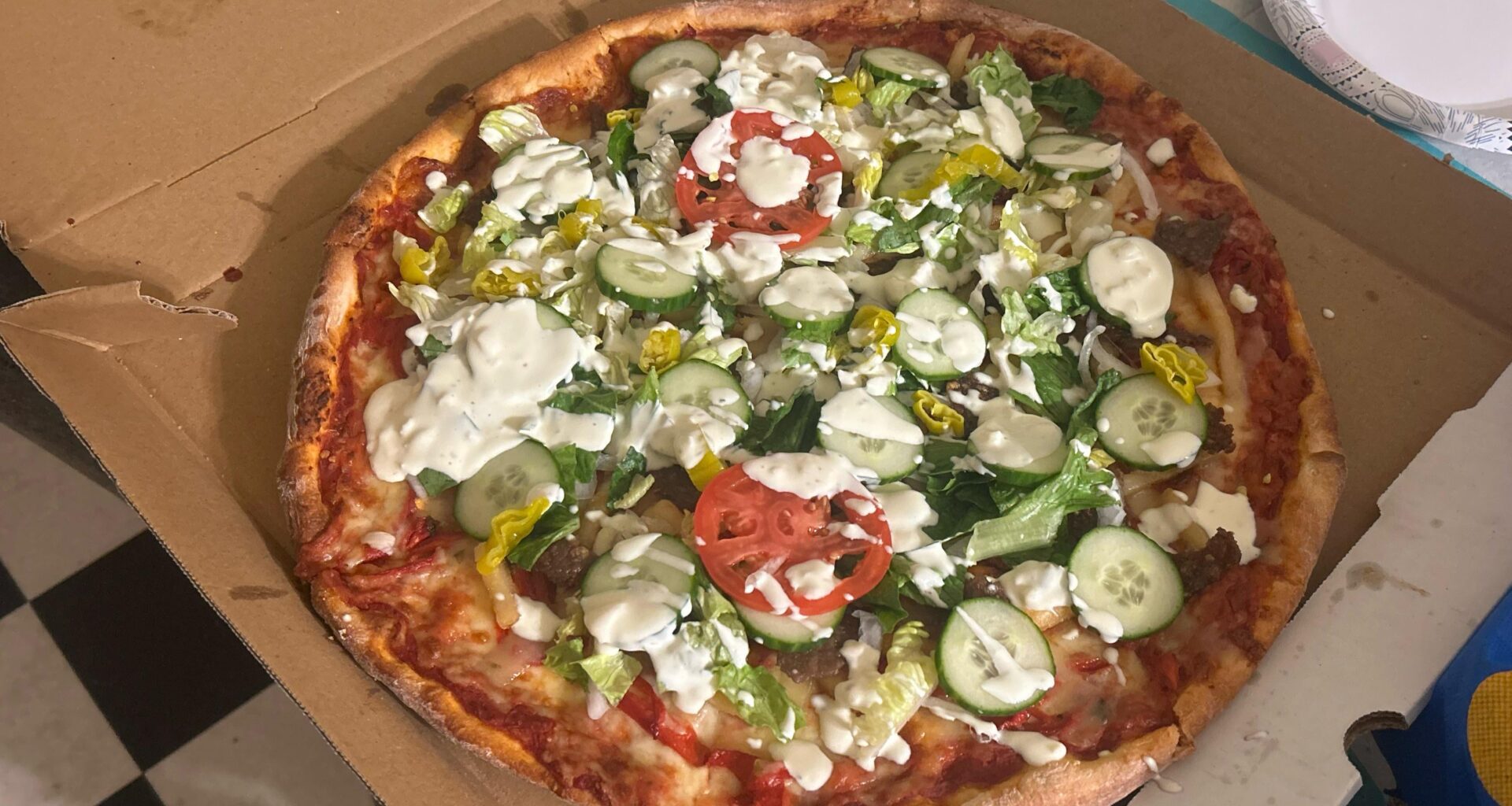Kebab pizza