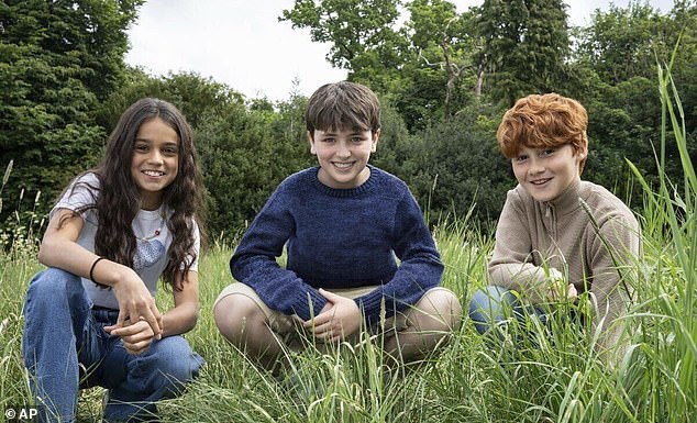 Dominic McLaughlin (centre), Arabella Stanton (left) and Alastair Stout (right) are to play Harry Potter, Hermione Granger and Ron Weasley in HBO's new TV series version of Harry Potter