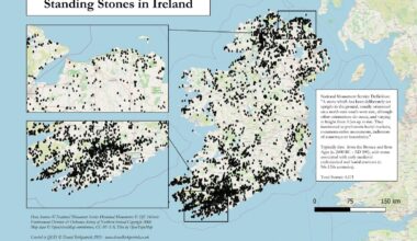 [OC] Distribution of Standing Stones in Ireland