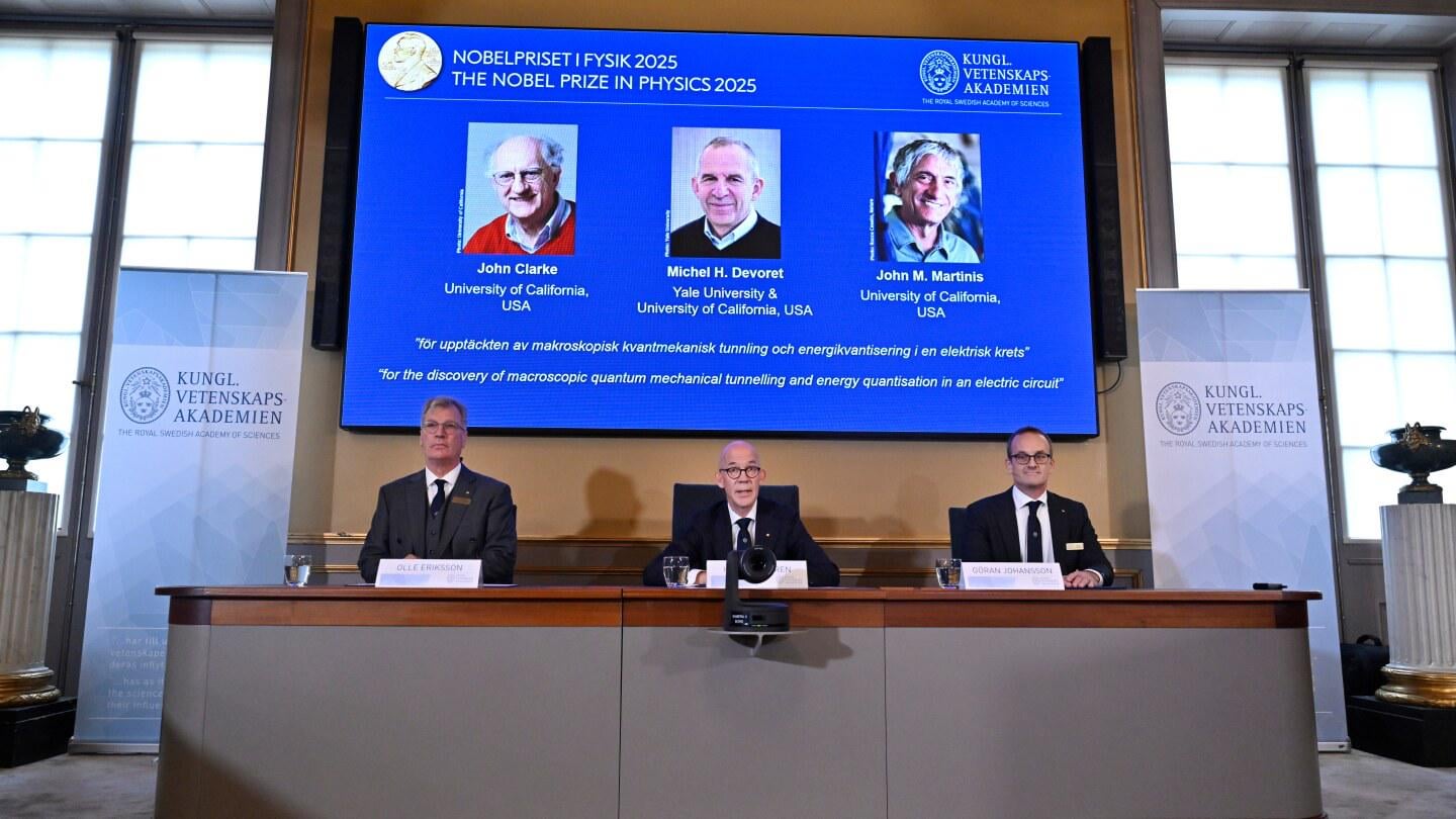 Three scientists at US universities win Nobel Prize in physics for advancing quantum technology
