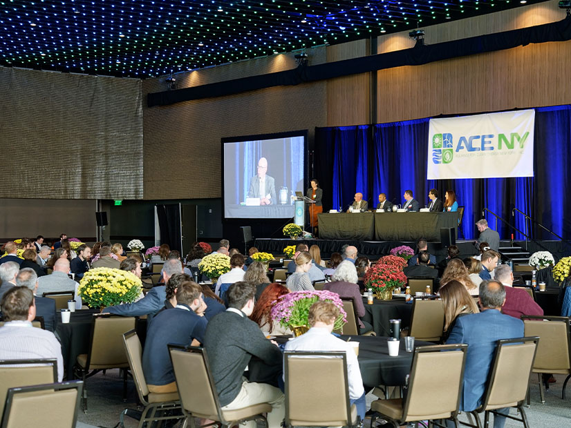 The audience listens to a panel discussion at the Alliance for Clean Energy New York Fall Conference in Albany on Oct. 23. The audience listens to a panel discussion at the Alliance for Clean Energy New York Fall Conference in Albany on Oct. 23.
