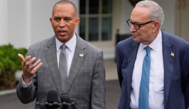 During a White House meeting, Hakeem Jeffries spotted a 'Trump 2028' hat and asked JD Vance 'Hey, bro, you got a problem with this?'