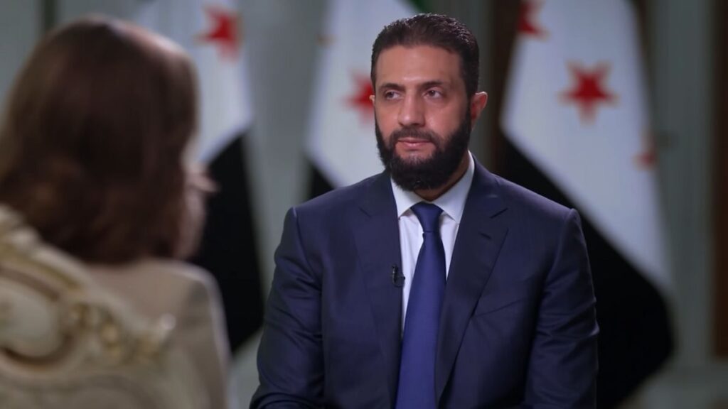 Syrian Transitional President Ahmed al-Sharaa during an interview with the American network CBS - September 21, 2025 (CBS/YouTube)