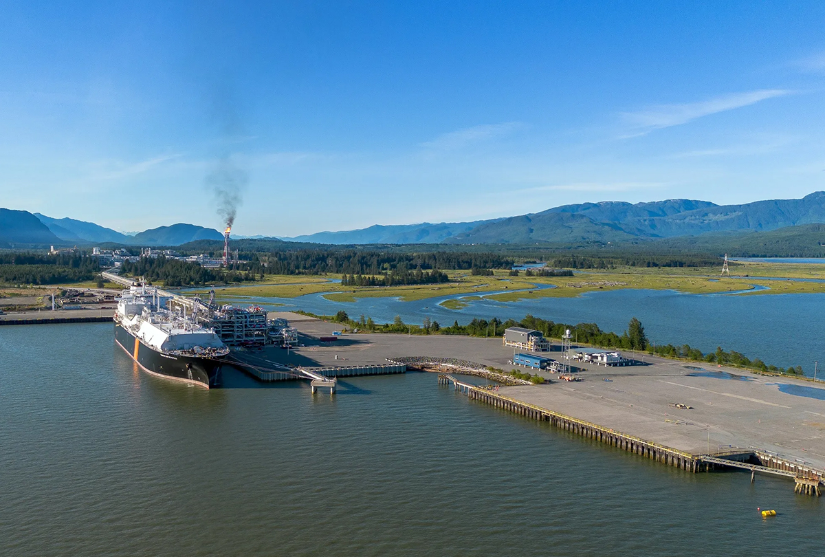 an lng carrier is loaded at the lng canada docks in kitimat, british columbia 1200x810