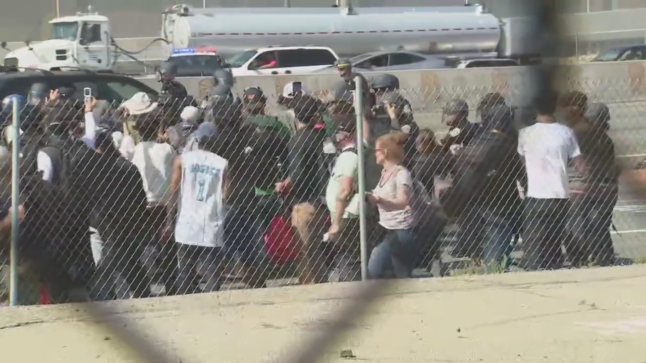 PREVIOUS COVERAGE: Protesters walk onto 101 freeway in downtown LA